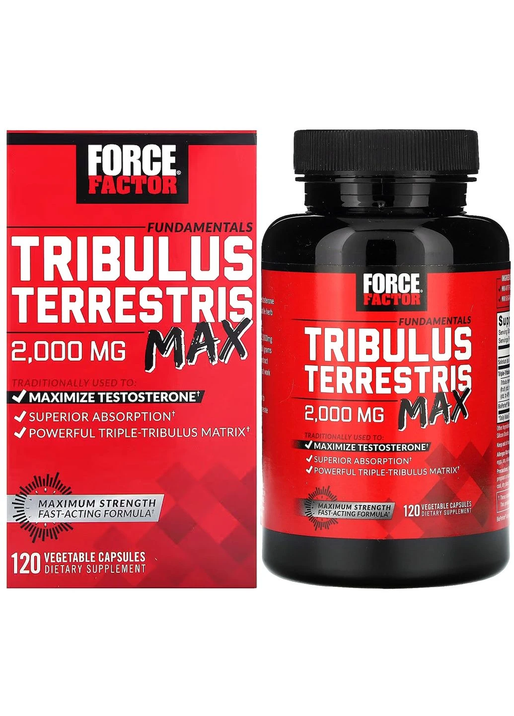 Якорцы сланки Max (Tribulus Terrestris Max), Fundamentals, 120 капсул, диетическая добавка для мужчин. Force Factor (366293422)