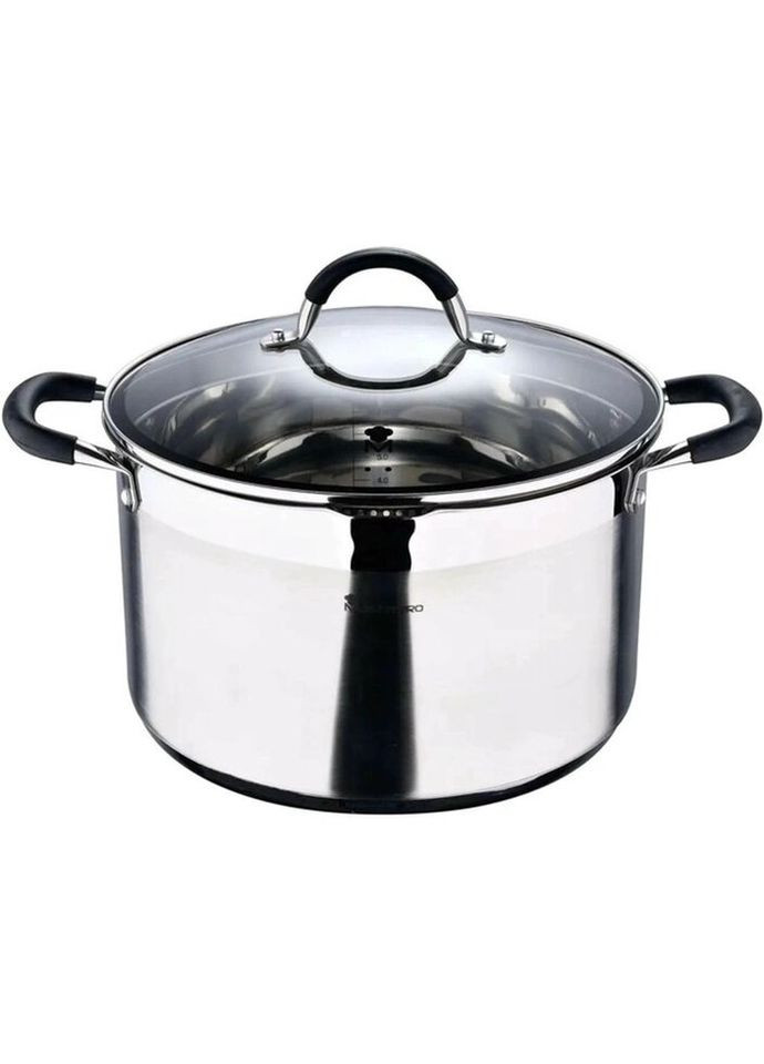 Каструля з кришкою MasterРro Foodies collection BGMP-1505-BK 20 см 4 л сіра No Brand (335972422)