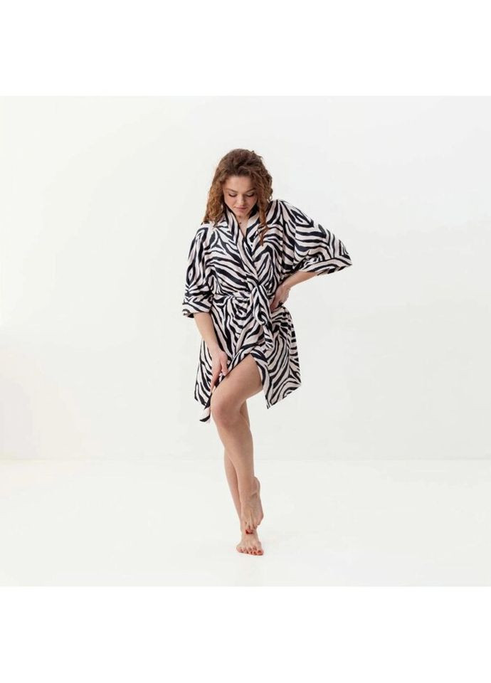 Халат жіночий із плюшевого велюру Зебра 3409_L 15921 L Fashion (296911372)