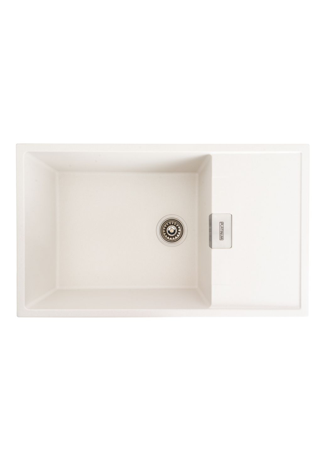 Гранітна мийка для кухні 8650 DIAMOND матова (білосніжна) Platinum (269793676)