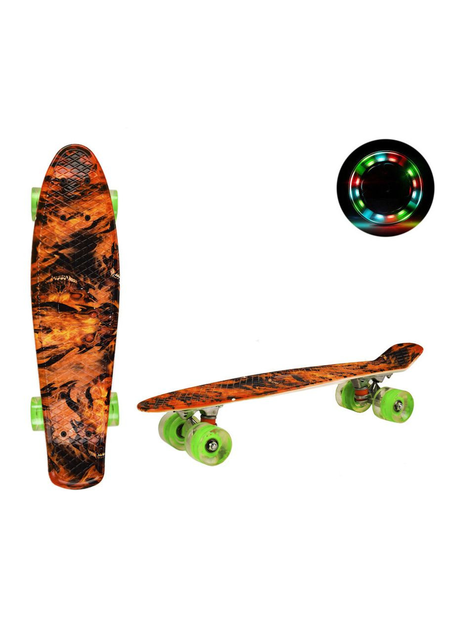 Детский скейт, пенни борд 22" SC20501 (RL7T) Lava, PU колеса со светом, противня 56*15 cm Bambi (302385149)