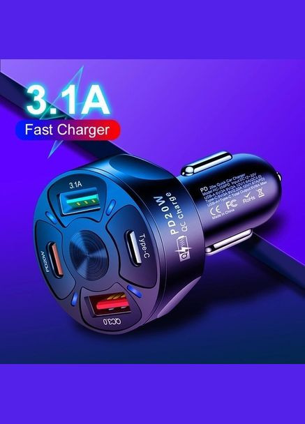 Автомобильное зарядное устройство для CWa 2USB 2Type-C PD20W QC 3.0 (CP050551) PD (318346953)