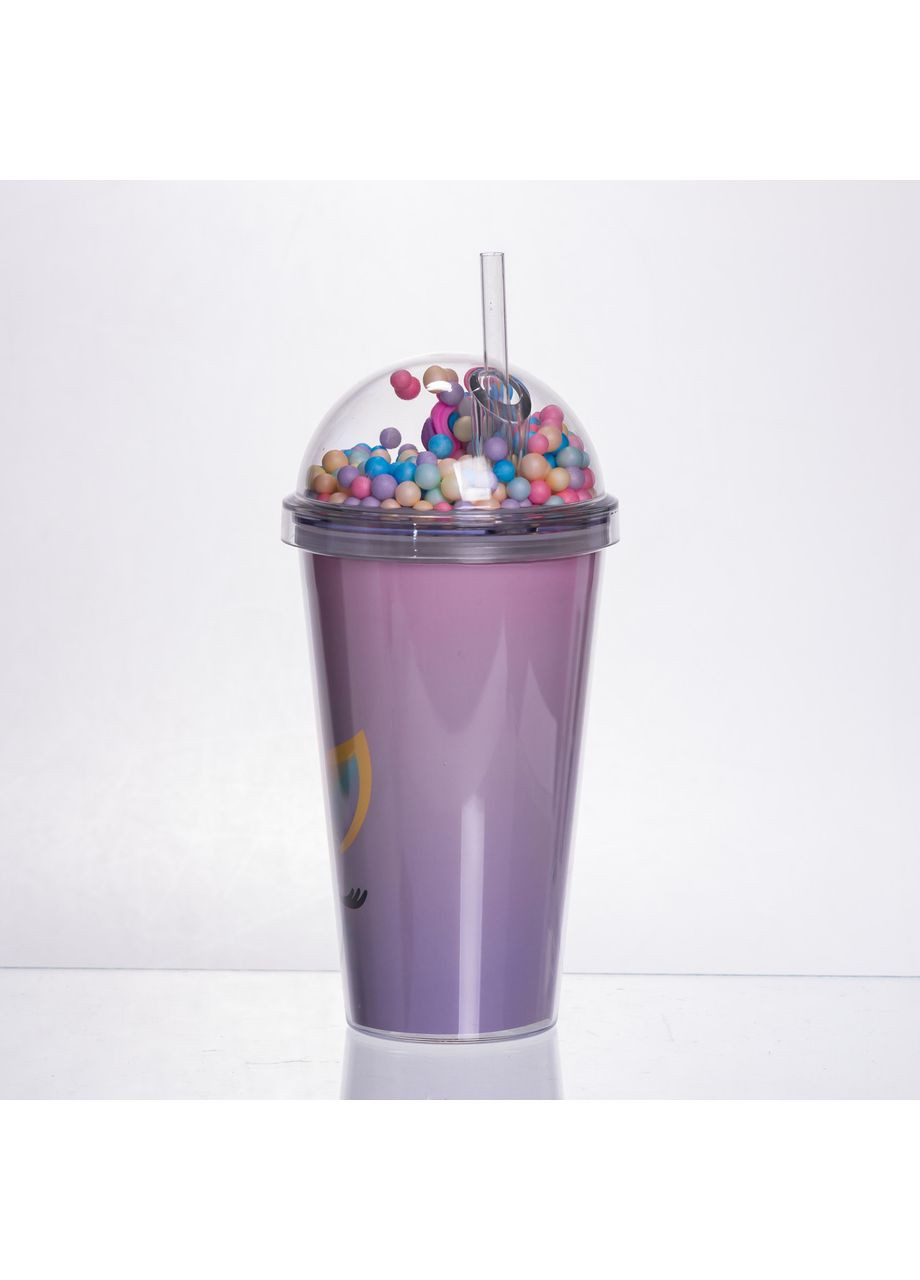 Пластиковый стакан с трубочкой и крышкой 400 (мл) многоразовый пластиковый стакан HP-18-2V Yiwu (370269257)