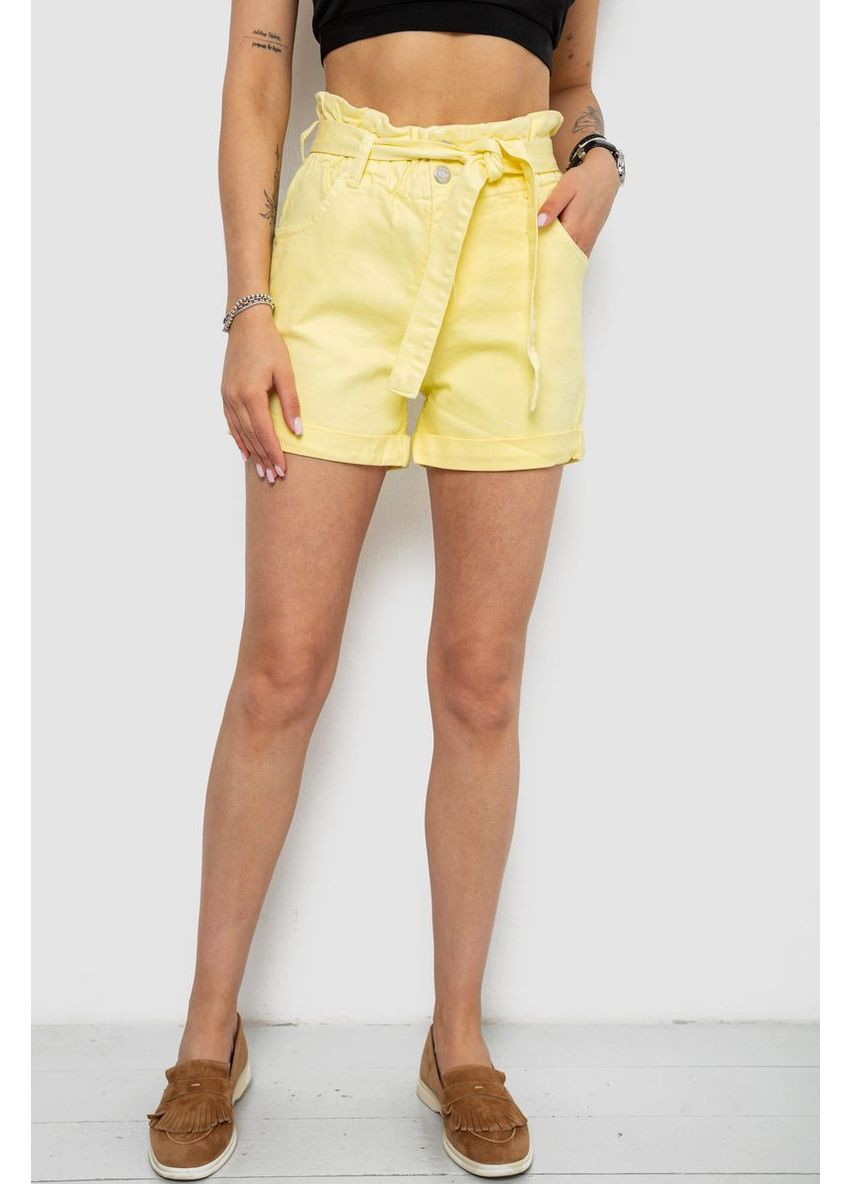 Шорти джинсові жіночі, колір жовтий, 182R1468 Ager (370377805)