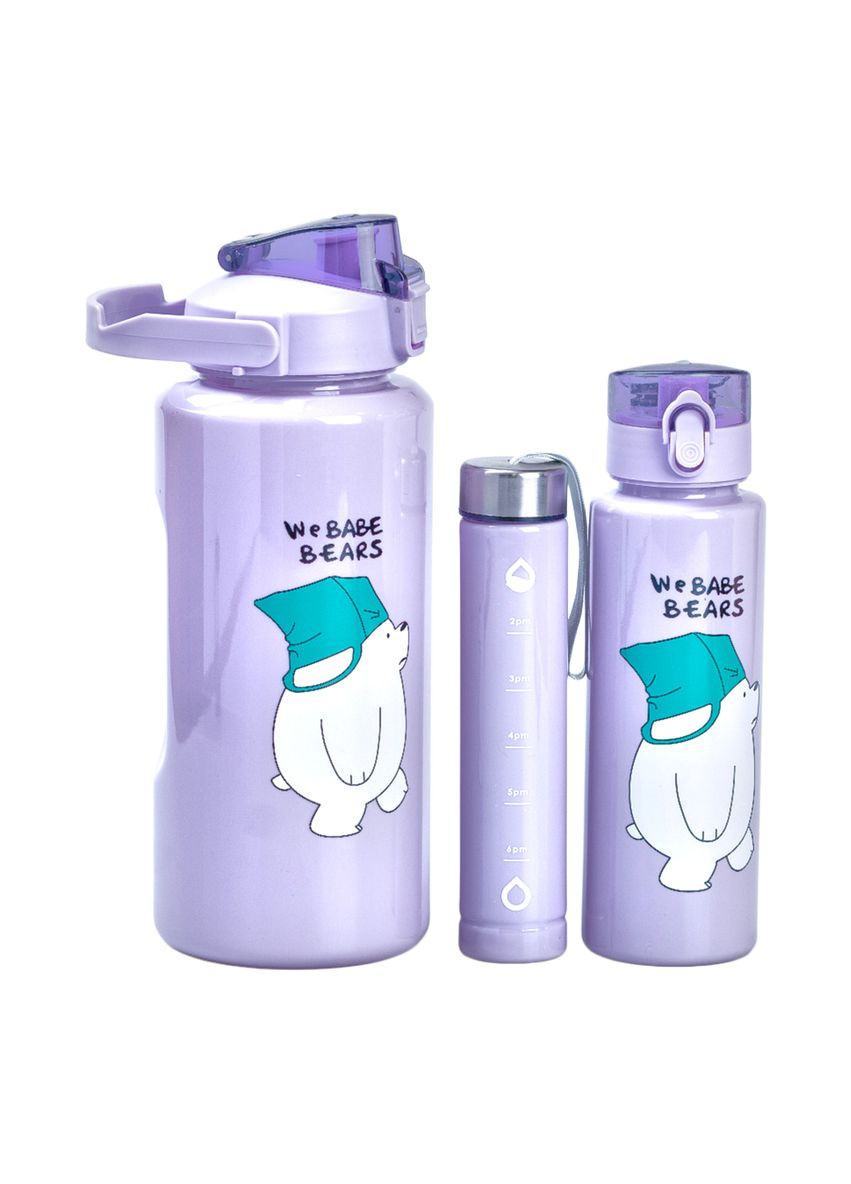 Набір пляшок для води Ведмедик 300/700/2000 мл, Happy Life (322289659)