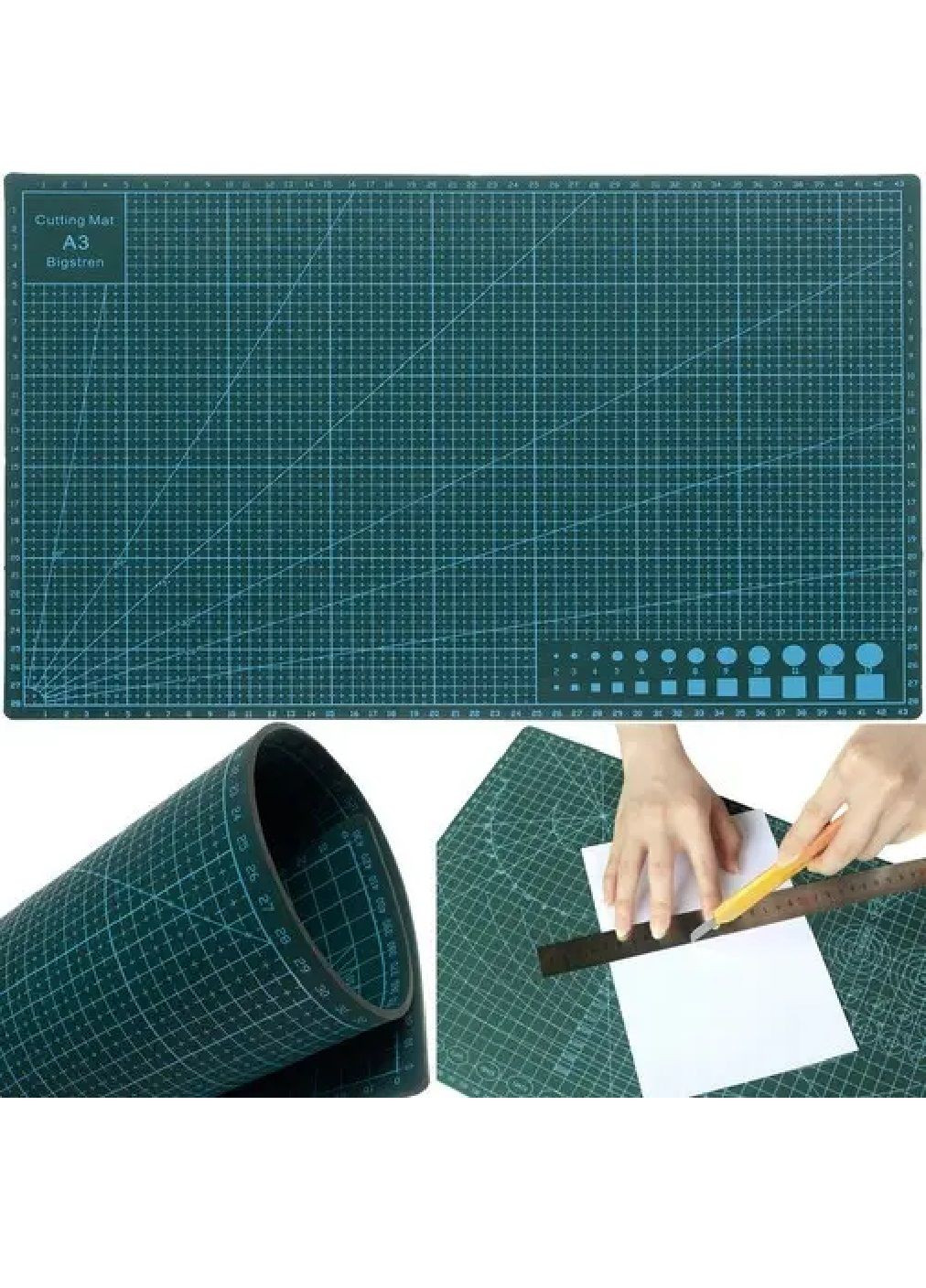 Коврик подстилка для ручной резки гибкий самовосстанавливающийся противоскользящий двухсторонний А3 30х45 см (478716-Prob) Unbranded (309146811)