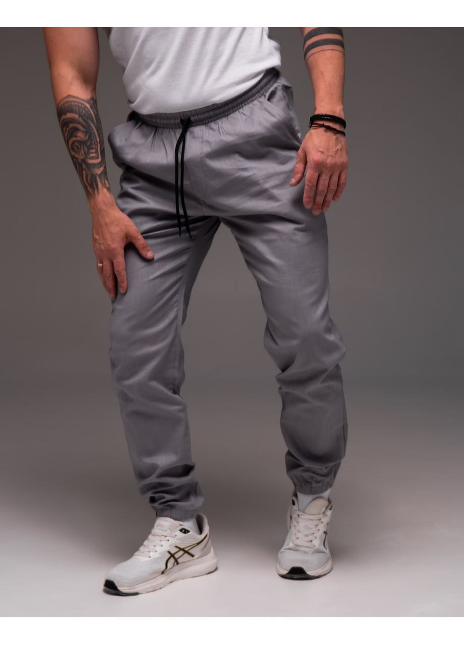 Графитовые спортивные, повседневный, кэжуал демисезонные брюки Vakko