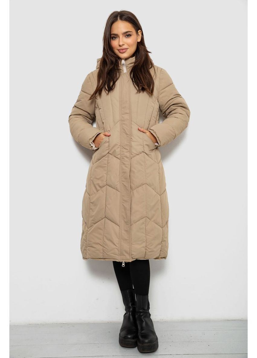 Бежева зимня куртка жіноча двостороння зимова Ager 244R24115