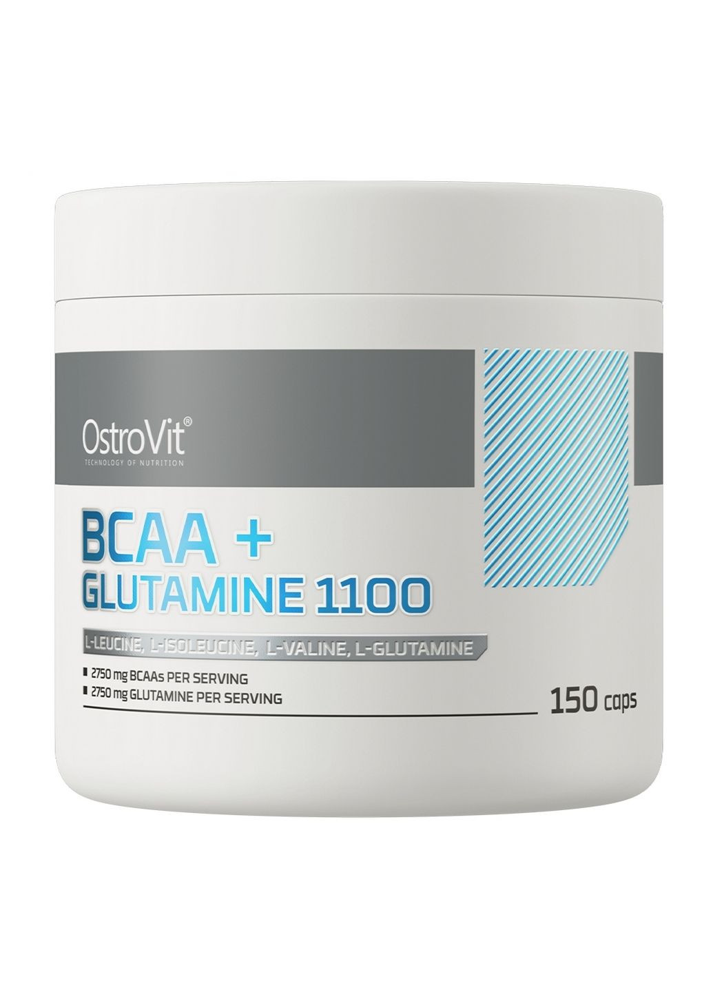 Аминокислота BCAA BCAA + Glutamine, 150 капсул Ostrovit (293483079)