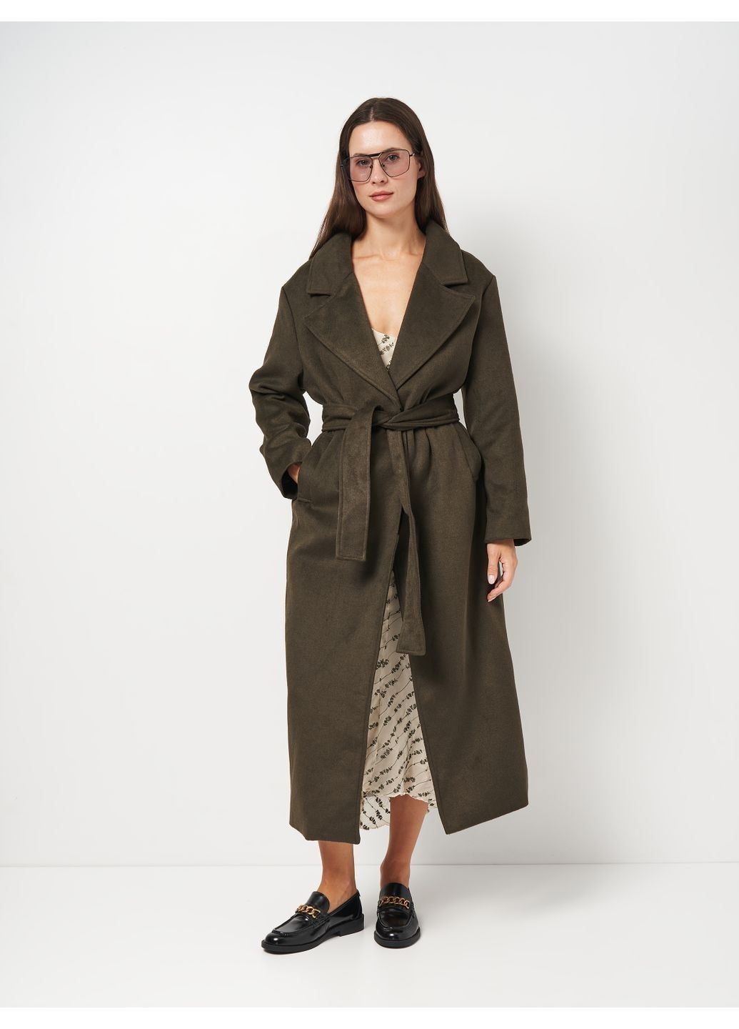 Оливковое (хаки) зимнее Пальто George