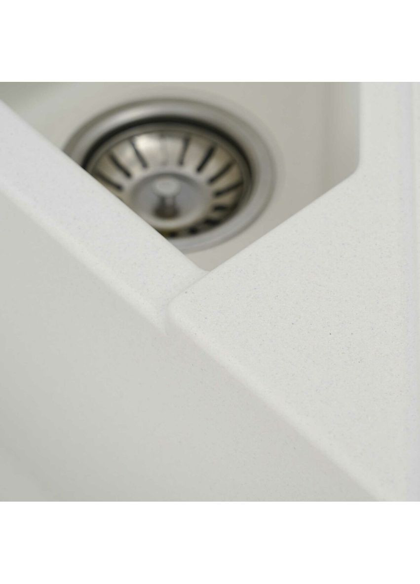 Гранітна мийка для кухні 9950 PANDORA матова Біла Platinum (336932896)