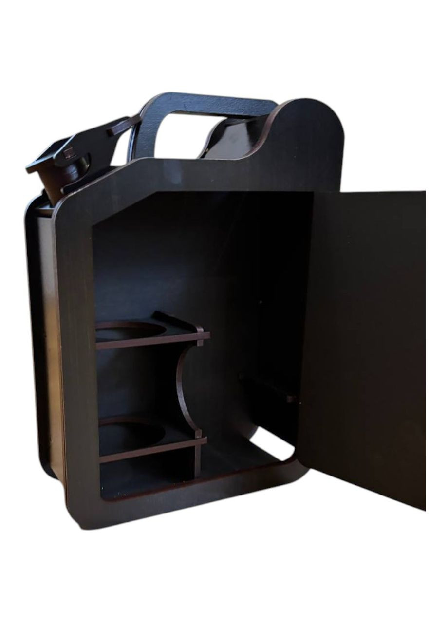 Міні Бар Каністра для Пляшок з Відсіком для Чарок та пляшки 33x24x9.5 см. 0.5 л.Темна No Brand (363133027)