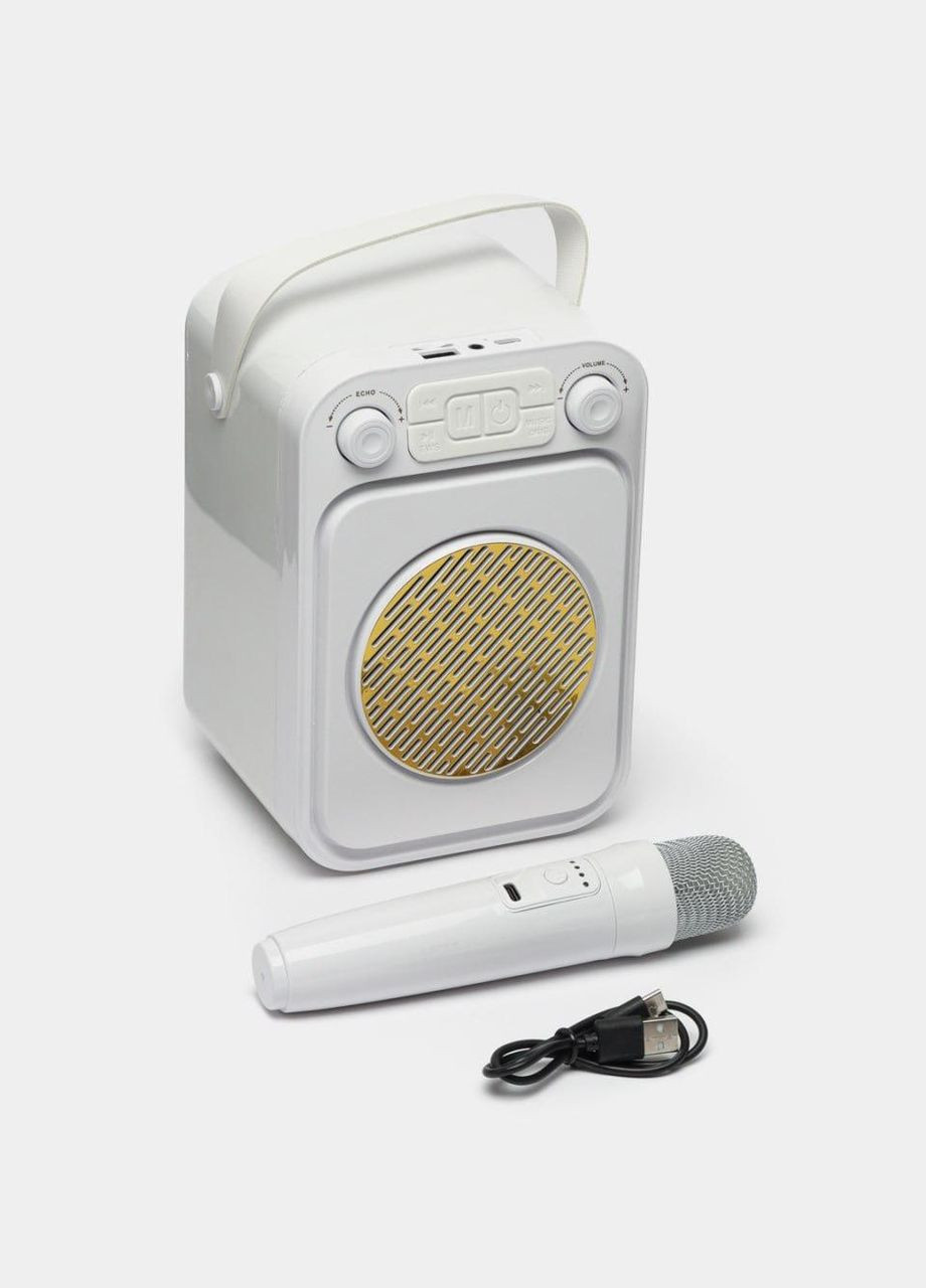 Портативная караоке колонка ZQS-1458 аккумуляторная музыкальная колонка Белый 30 Вт Singer (314465455)