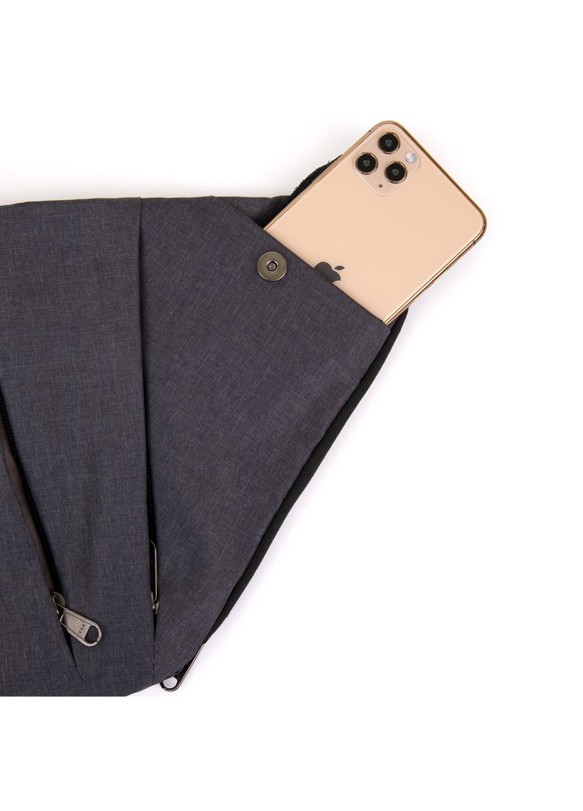 Сумка слинг мужская через плечо нейлоновая серая 20558 Vintage (362417989)