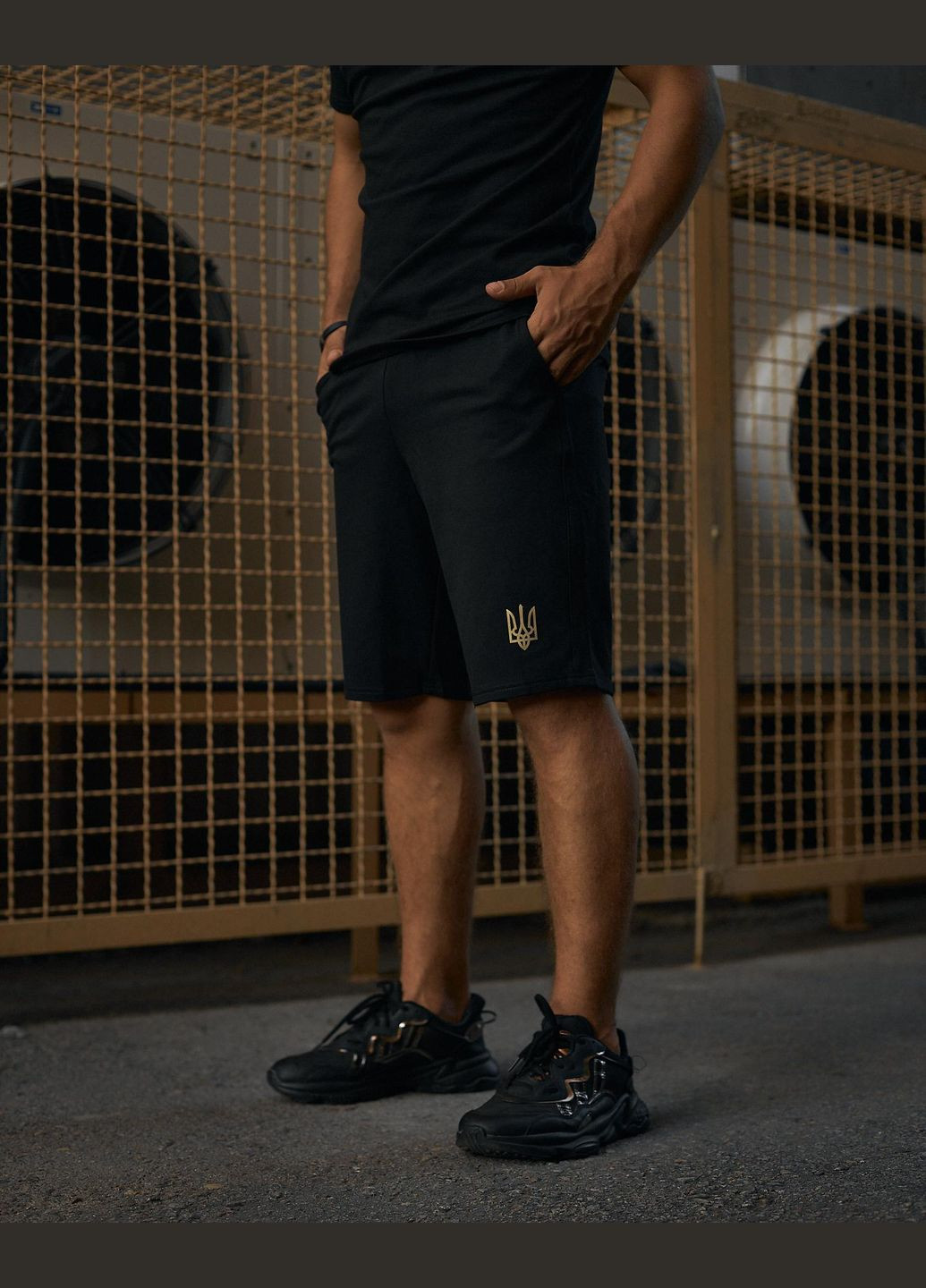 Шорты мужские трикотажные «Тризуб» черные Intruder (359381273)