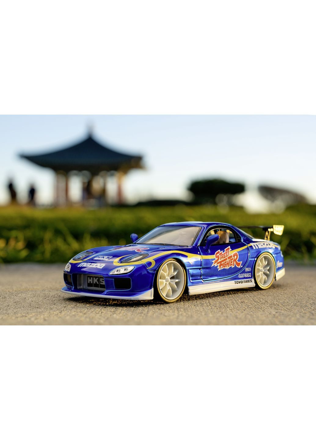 Машина металева Вуличний боєць Мазда RX-7 з фігуркою Чан-лі, 1:24, синій () Jada 253255062 (362025047)