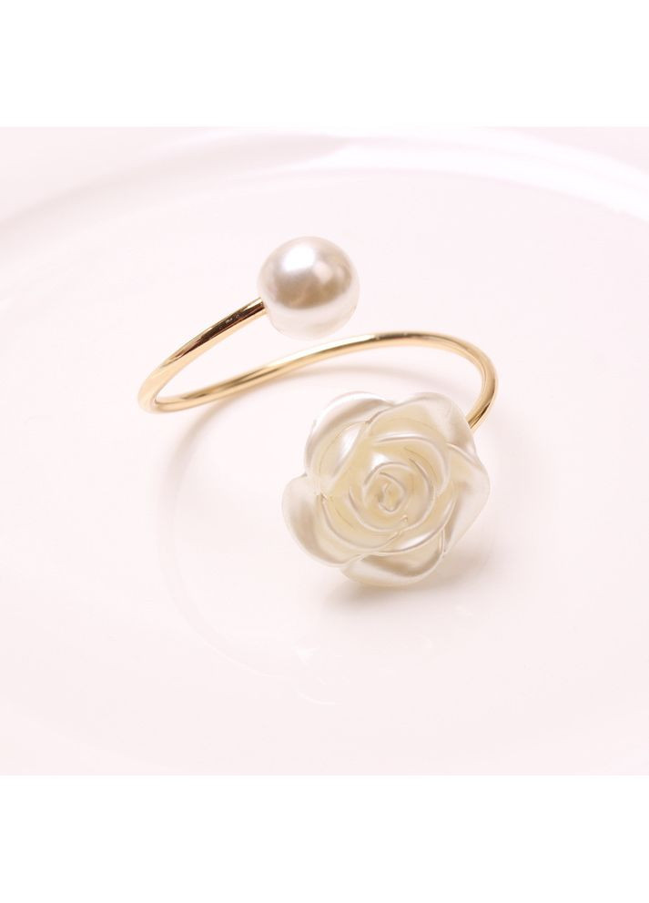 Кольцо для салфеток металлическое, с цветком, сервировочное кольцо «White rose» China (366874707)