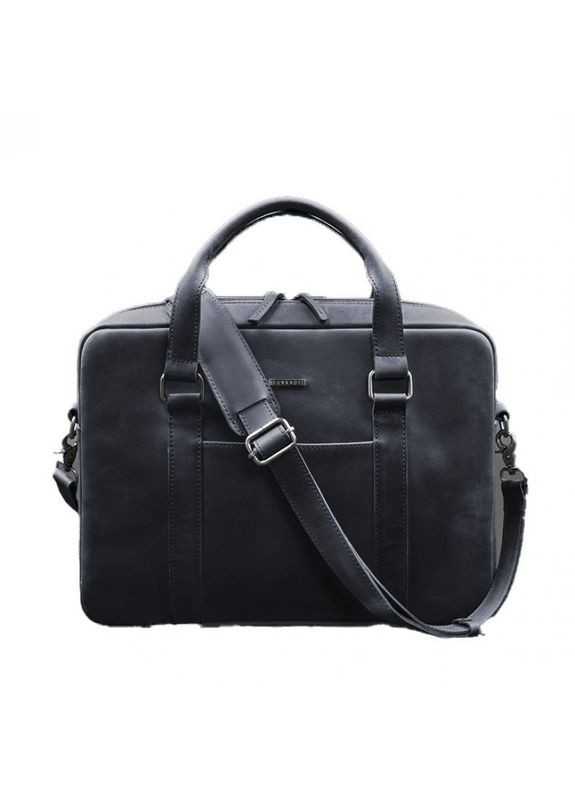 Сумка мужская кожаная через плечо для ноутбука и документов синяя Crazy horse BlankNote (302008078)