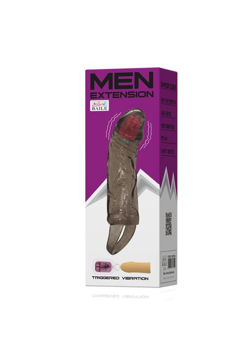 Насадка на пенис Penis extended Sleeve Oncontact vibration on top Черная - CherryLove LyBaile (282708657)