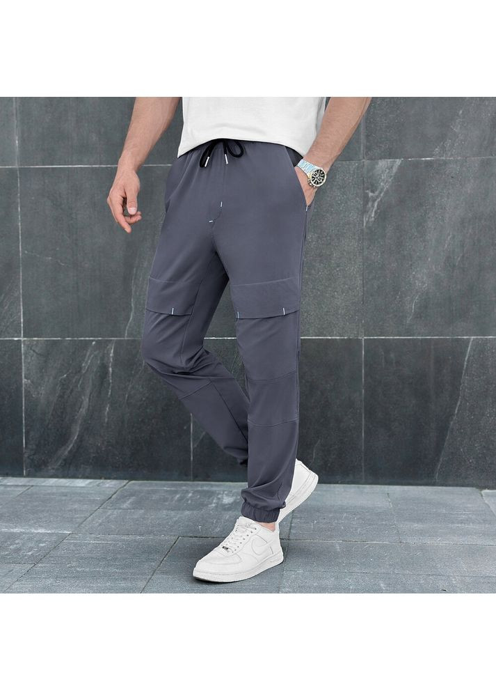 Графитовые повседневный демисезонные джоггеры брюки Pobedov