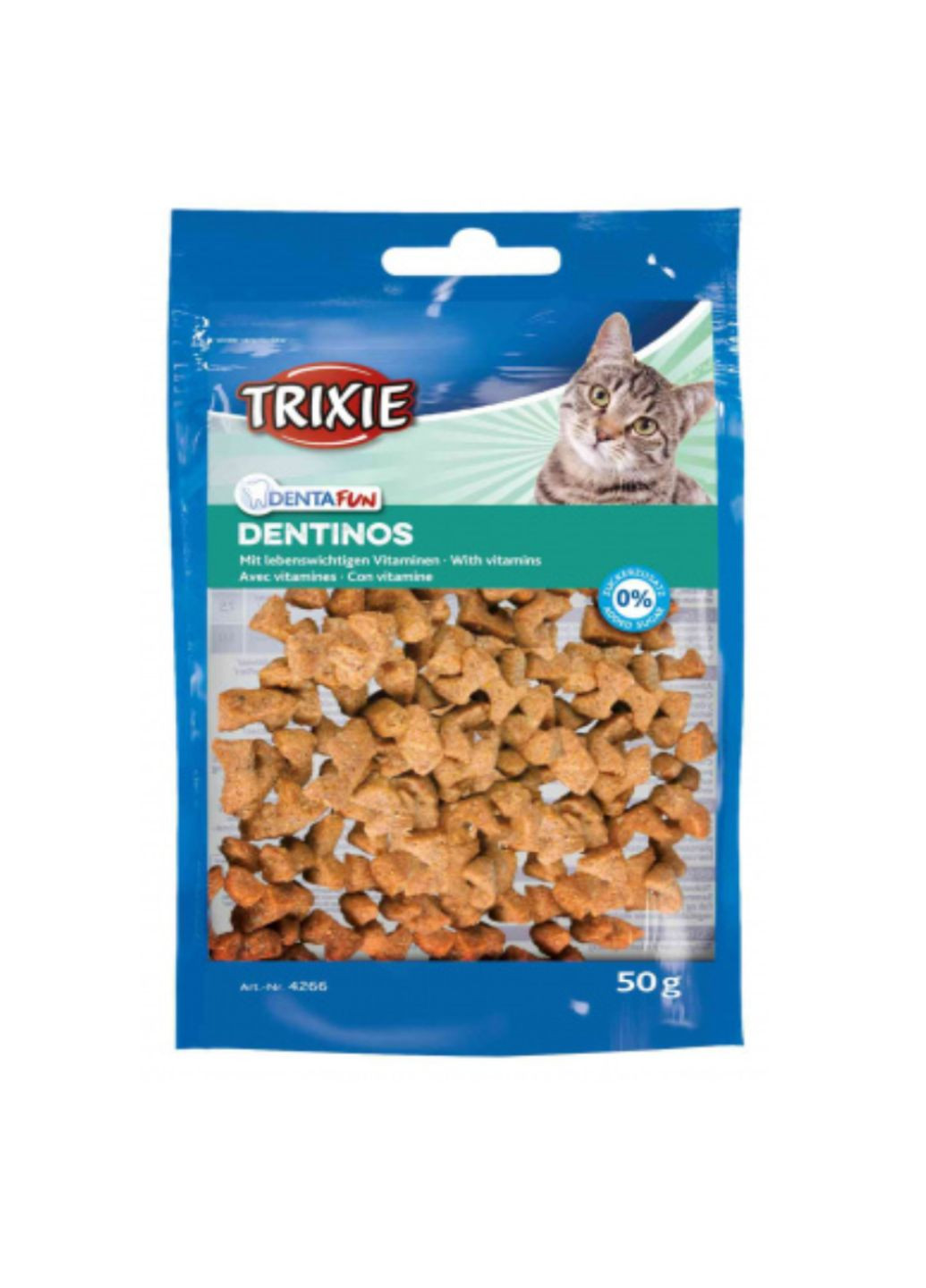 Витамизированное лакомство Dentinos для кошек и кошек, 50 грамм Trixie (292259234)