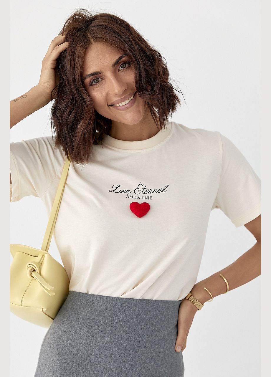 Футболка з об'ємним серцем Lurex - (335401024)