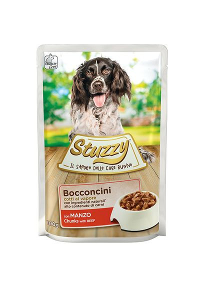Влажный корм в соусе консервы для собак пауч Dog Beef говядина 100 г (8005852420015) Stuzzy (364788481)