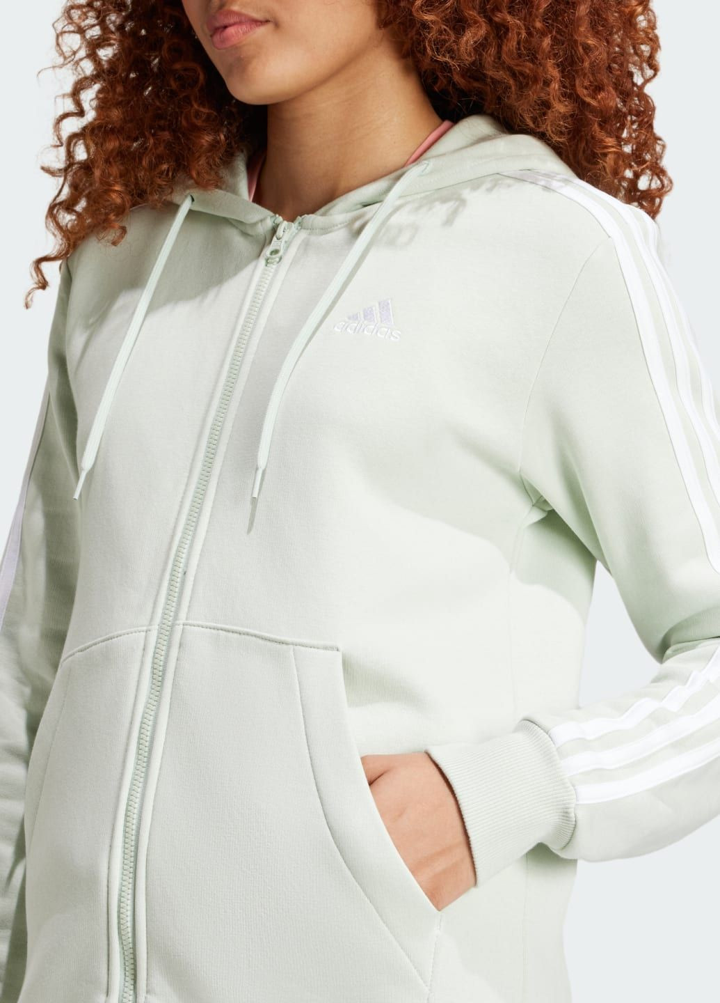 Худи Essentials 3-Stripes Full-Zip Fleece adidas (330010921)