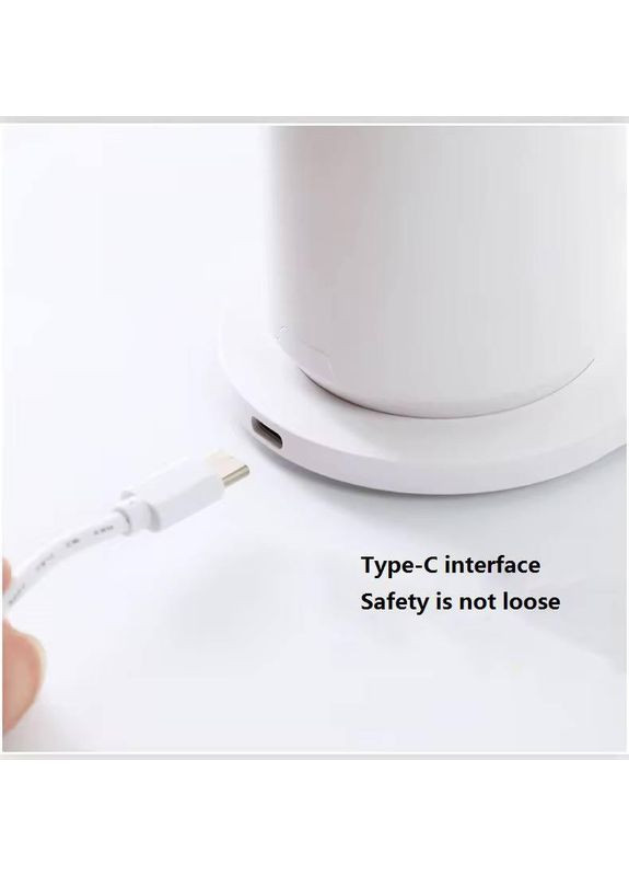 Настольная светодиодная лампа с беспроводной зарядкой и подставкой для канцелярии Белая No Brand (363186091)