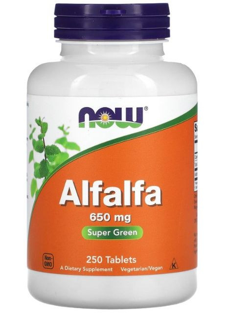Люцерна Alfalfa 650 мг 250 таблеток Now Foods (357340377)