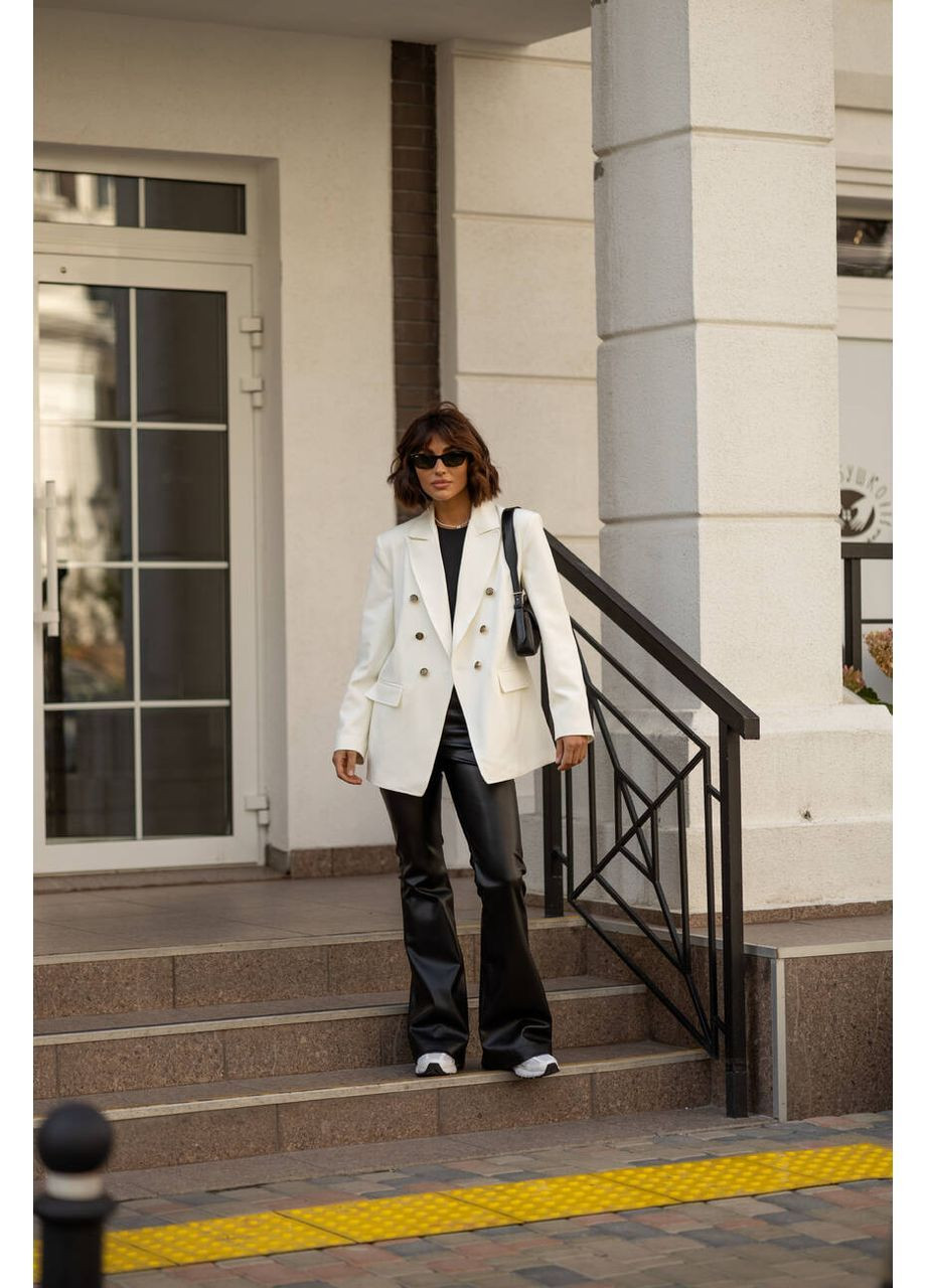 Молочный женский пиджак ricco цвет молоко milirud -