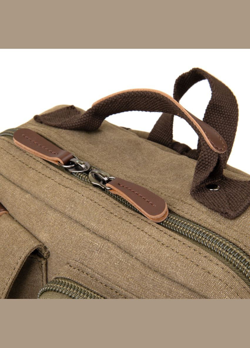 Рюкзак для ноутбука дорожній текстильний унісекс оливковий 30х42х15 см 20620 Vintage (362417877)