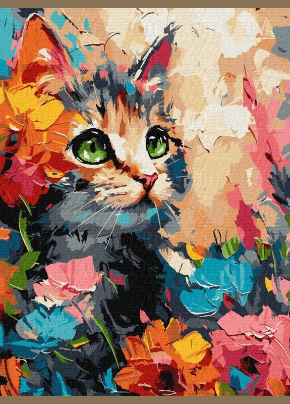Картина по номерам Пушистый котик ©art.solomiia 30x40 KHO6598 Идейка Ідейка (292715080)