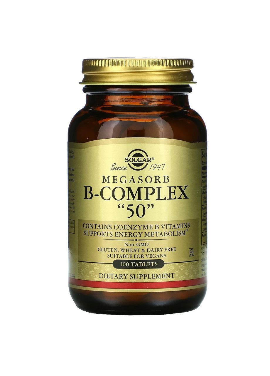 Комплекс вітамінів В (B-Complex 50) 100 таблеток Solgar (361115650)