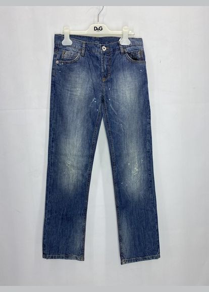 Серо-синие демисезонные прямые джинсы D&G