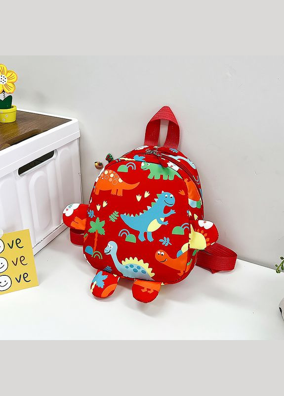 Детский рюкзак A-1025 Dinosaur на одно отделение с ремешком Red Lesko (317203279)