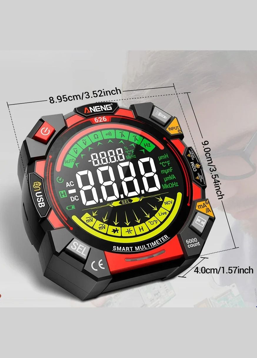 Портативний цифровий інтелектуальний мультиметр смарт тестер 626 Aneng (339671907)