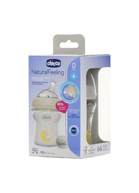 Пляшечка для годування Chicco Natural Feeling силікон. повільний потік 150 мл (268139670)