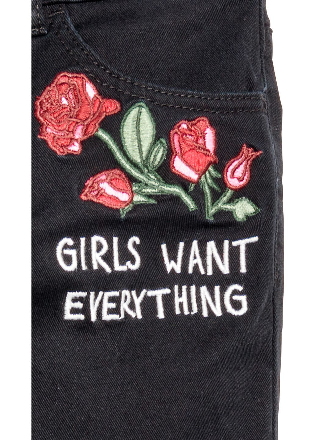 Джинси демісезон,чорний з принтом, H&M (318663397)