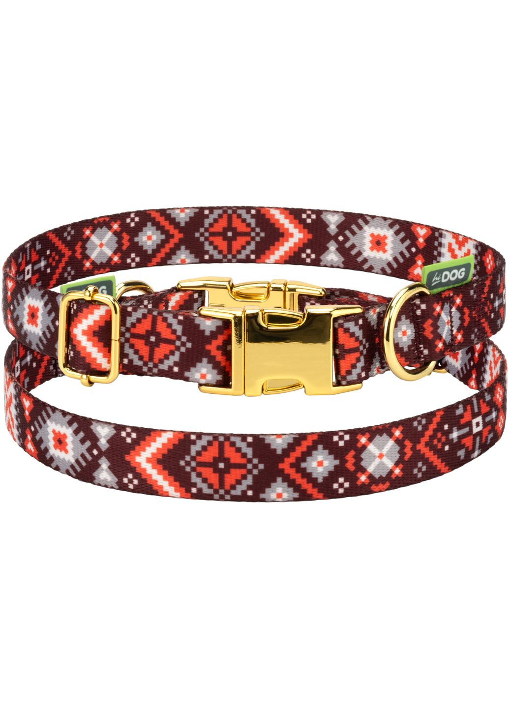Ошейник Вышиванка размер L ширина 25 мм 35 - 45 см с фастексом Золото (2100103601017) Hi Dog (332878843)