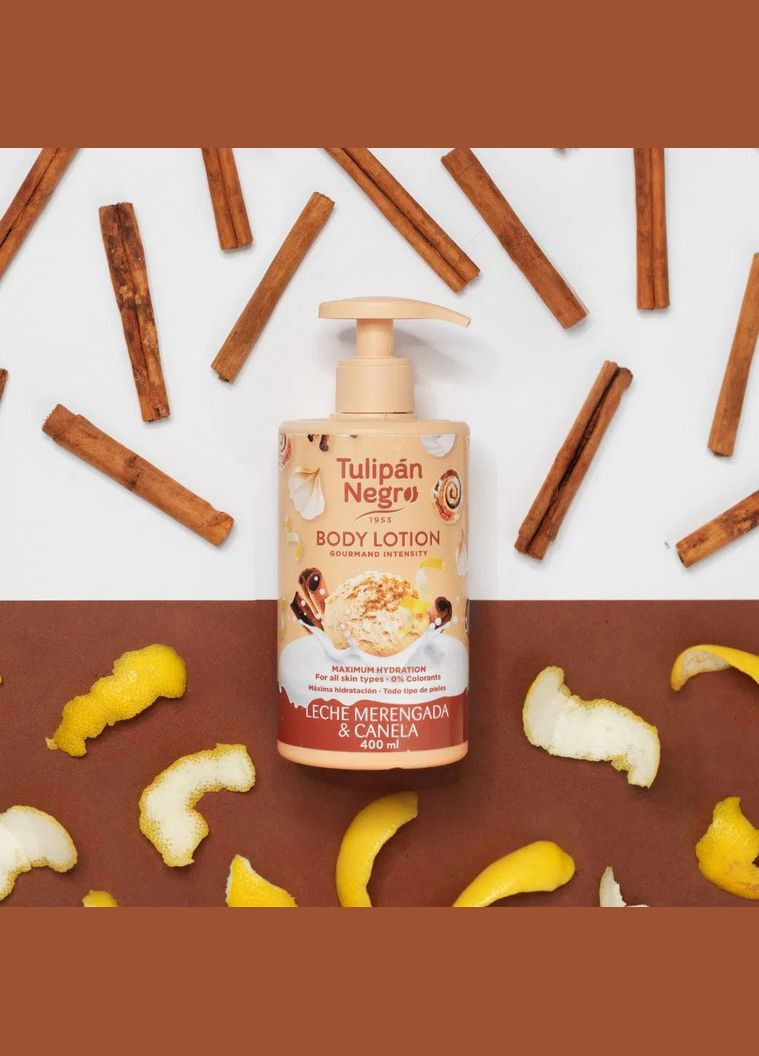 Tulipan Negro Лосьйон для тіла з дозатором Leche Merengada y Canela -Молочне бізе, 400 мл — Крем, Іспанія (314769750)