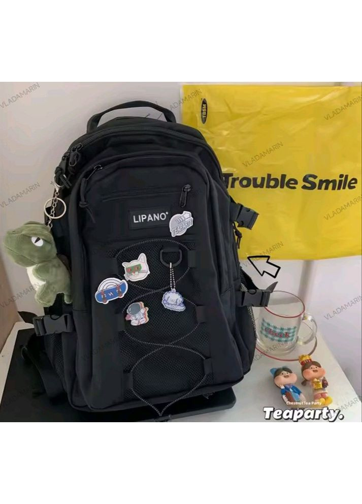 Шкільний рюкзак Lipano для студентів,підлітків,коледжу,зі значками та м'якою іграшкою(дайдалонг) No Brand (366547109)
