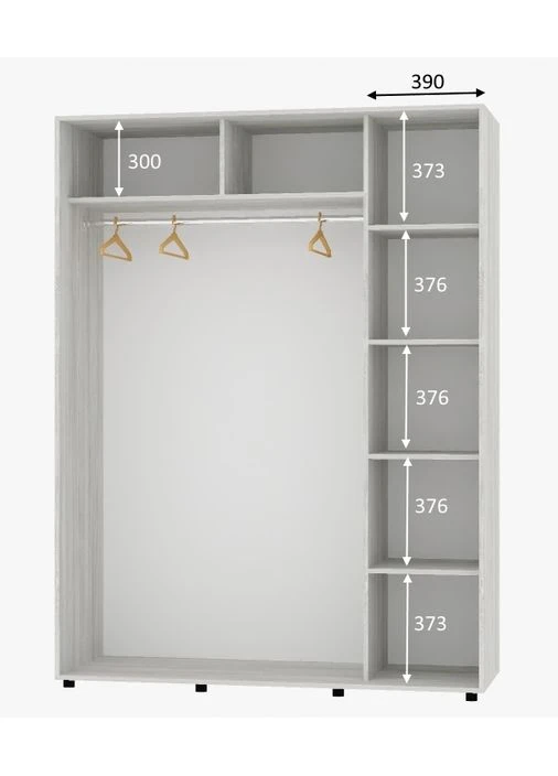 Шафа-купе дводверна Алекса Дзеркало 150*60*200 см Сосна Натті Алекса (383740253)