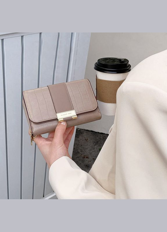 Женский кошелек STAR C319-3A Latte с карманом для монет на молнии с застёжкой 10шт Eastern (352011123)