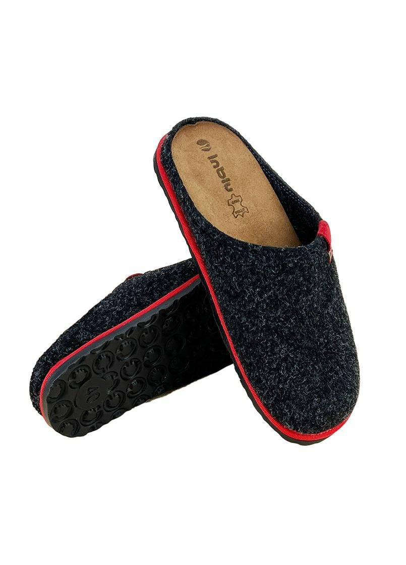 Серые тапочки домашние мужские серо-красные si-1f Inblu