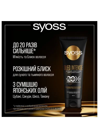 Кондиціонер для волосся Oleo Intense Інтенсивний для сухого та тьмяного волосся 250 мл (9000101712537) Syoss Oleo Intense Інтенсивний для сухого та тьмяного во (401148489)