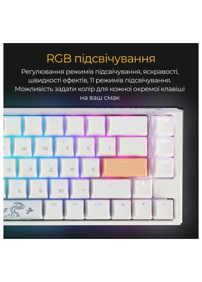Клавіатура (DKON2167ST-RUAPXPWWWSC1) Ducky One 3 SF Cherry MX Red RGB UA USB White (358067544)