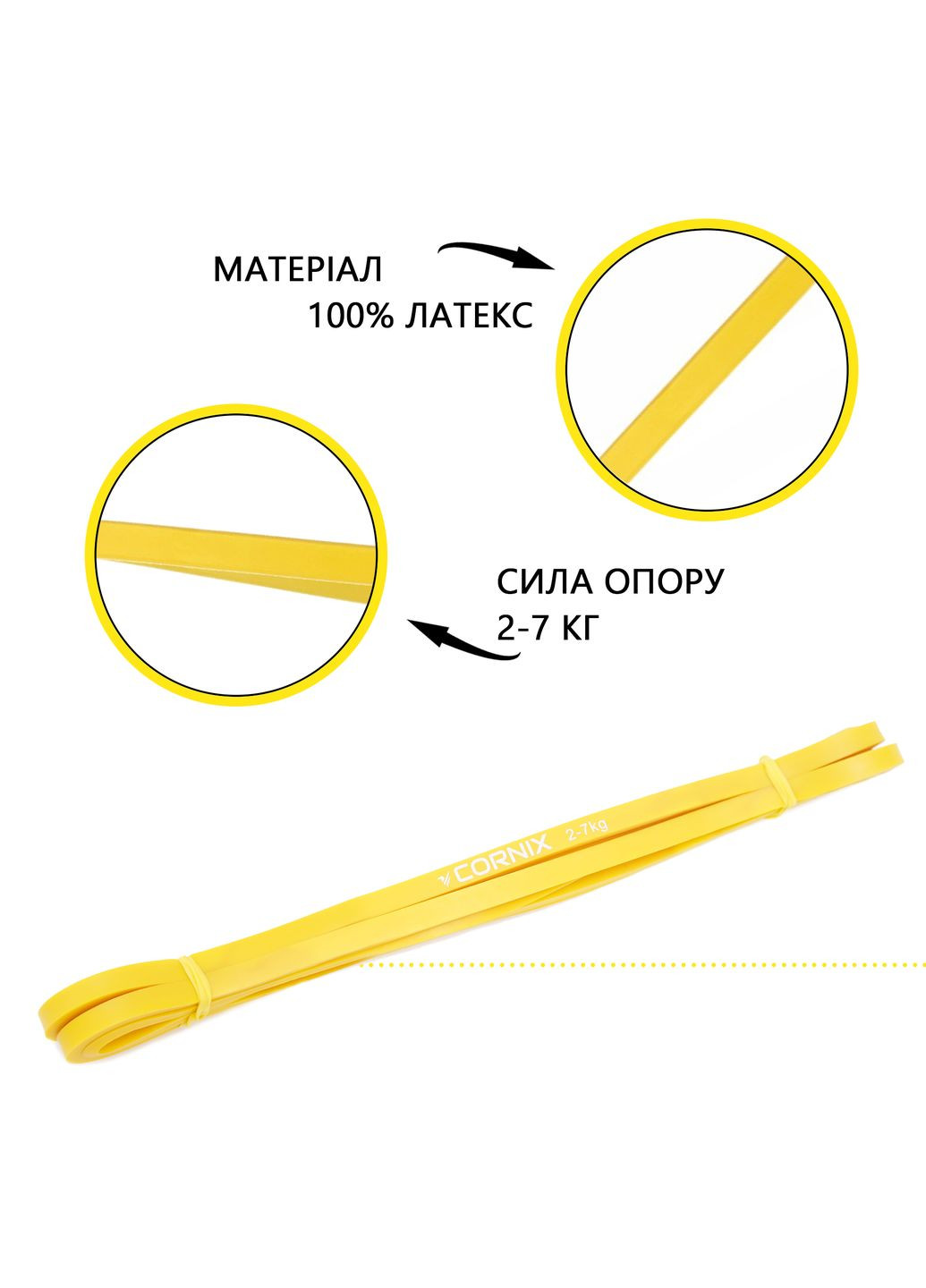 Эспандер-петля Power Band 6.4 мм 2-7 кг (резина для фитнеса и спорта) XR-0057 Cornix (315720381)