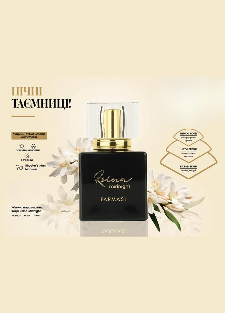 Женская парфюмерная вода Reina Midnight 45 мл Farmasi (294944857)