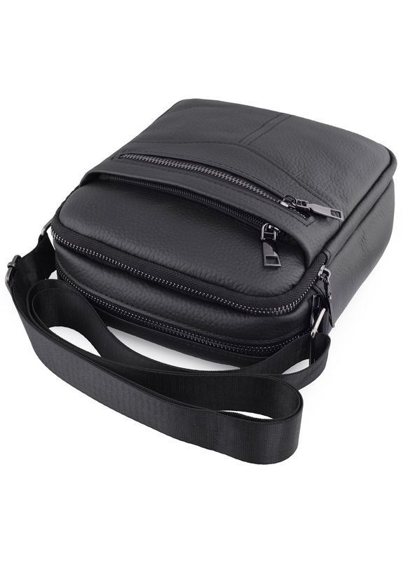 Мужская кожаная барсетка маленькая Qvant 14331 - Черная Tiding Барсетка (366889796)